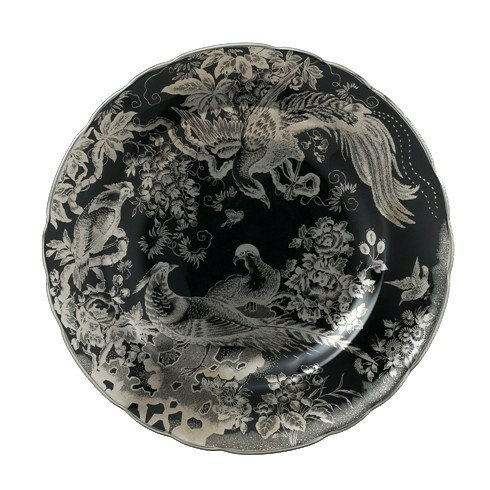 Aves Handmade Bone China Salad/Dessert Plate, Black
