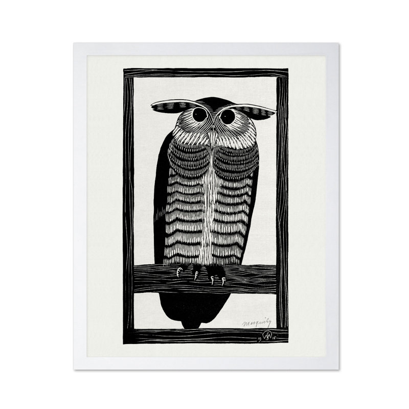 Chouette cornue, Poster, White Framed, 16"H x 20"W