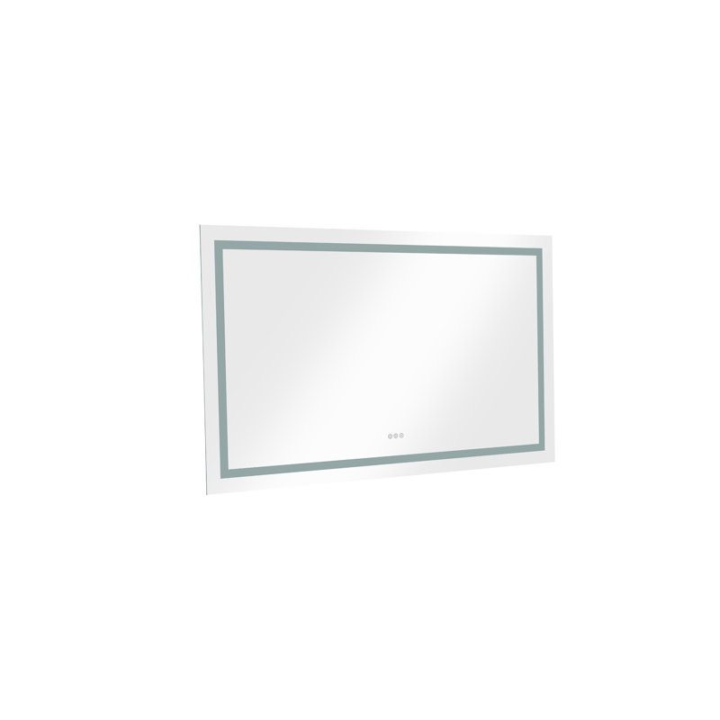  Miroir de salle de bain à DEL avec avant et rétroéclairage, miroir mural de salle de bain, 36 po x 72 po, Doré