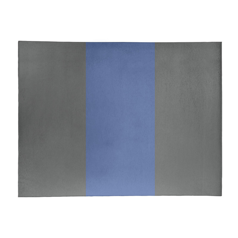 Tapis gris/bleu rayé, Rectangle 3 pi x 5 pi