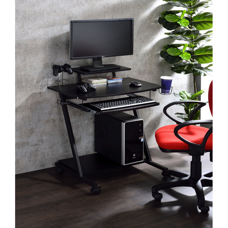Mechtild Metal Base Gaming Desk in Black