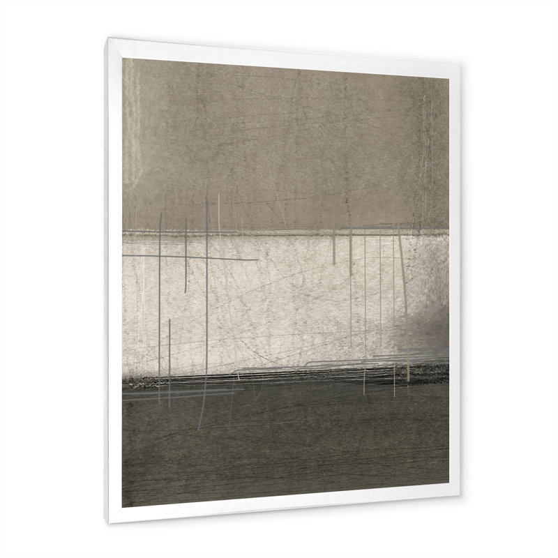 «Brown Meets Beige Abstract Stripes III», reproduction d'art moderne et contemporaine sur toile, H 36 po x l 24 po x P 1 po
