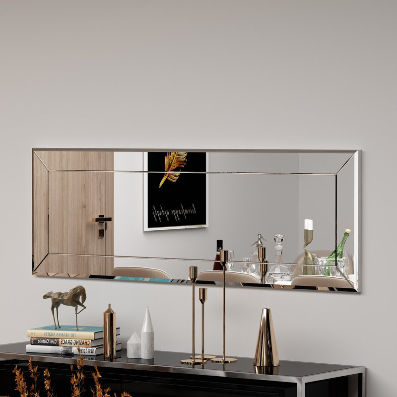 Modern Dresser Mirror, 15.7 x 47.2 x 0.9 Inches | 100% MDF with Ecological Flotal-E Glass | Wall-Mountable, Sleek White Design | Perfect for Contemporary Bedrooms & Living Spaces, Stylish and Functional