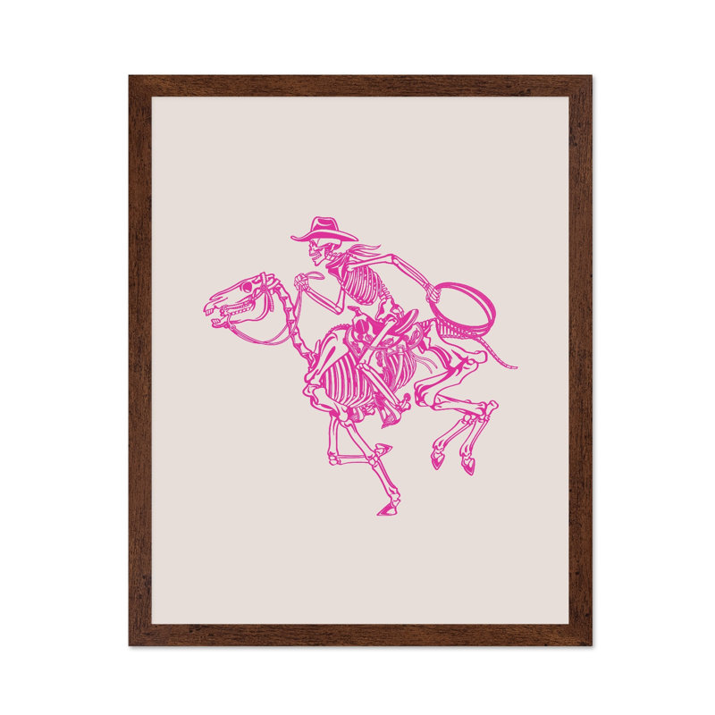 Skeleton Cowboy, Affiche, H 12 po x l 16 po, Encadrement brun