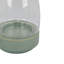 Vase Ahna moderne avec base en céramique nervurée verte, verre transparent 16 pouces