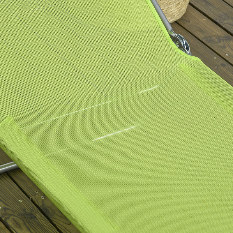 Otillie Outdoor Metal Chaise Lounge Set, Green