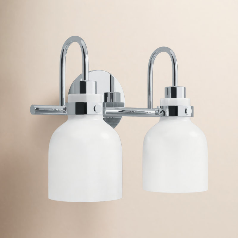 Éclairage pour meuble-lavabo à 2 lumières à intensité variable Arold, Chrome poli