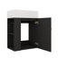 Meuble-lavabo compact de 20 po, lavabo en céramique, poignées dorées, tablettes de rangement latérales-315062673