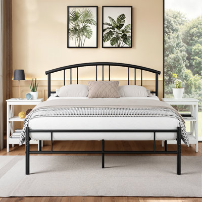 3 Piece Modern Bedroom Set, Metal Bed with 2 Nightstands (Set of 3) by Breakwater Bay
