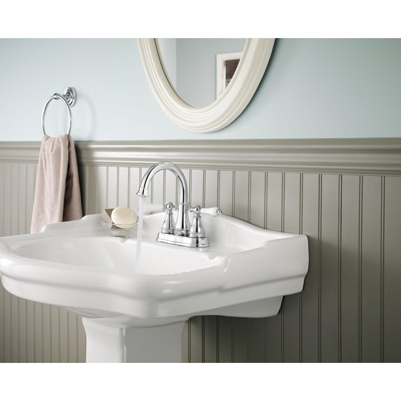 Bathroom Sink Faucet, 4-Inch Centerset, 2-Handle, 3-Hole, Polished Chrome Finish