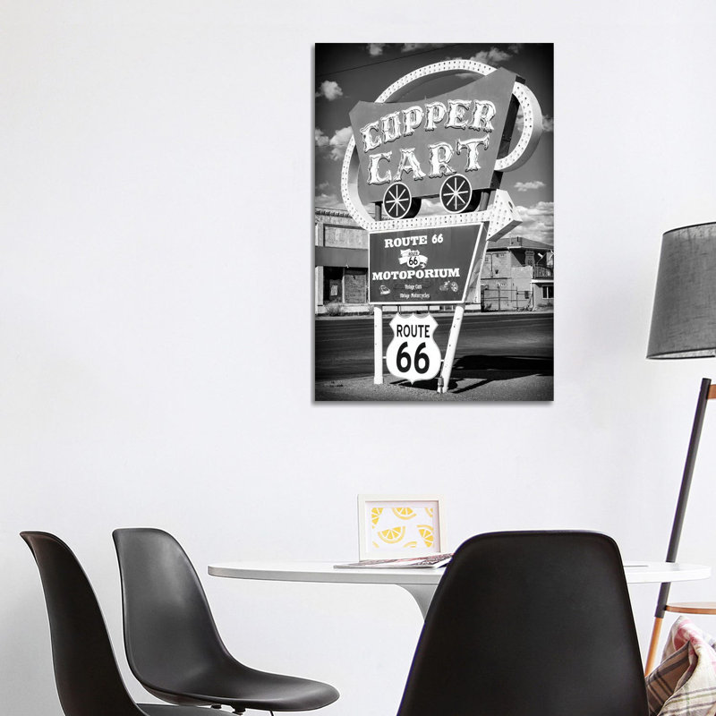 Black Arizona Series - Vintage Sign Route 66 Seligman - Wrapped Canvas Print, 101.6 cm H x 66.04 cm W x 1.91 cm D