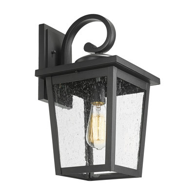Outdoor Light Fixtures Wall Mount, Waterproof Exterior Wall Lanterns With Seeded Glass