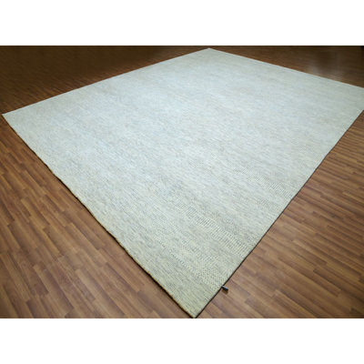 Tapis surdimensionné 100% laine noué à la main 11 pi 11 po x 14 pi 11 po Dove