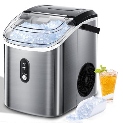 Countertop Nugget Ice Maker, 35lbs/24H Chewable Sonic Pebble Ice Machine, 7 Mins First Ice, Self-Cleaning Portable Ice Maker with Ice Scoop And Basket — FIN-0014997 | Fridge.com