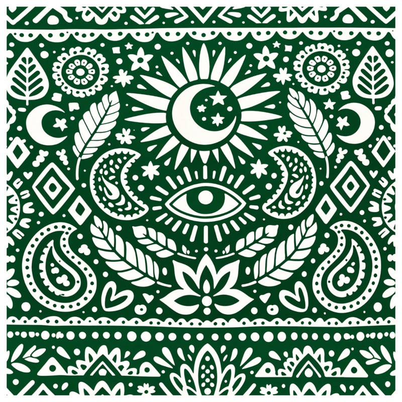 Coussins décoratifs à motif cachemire vert, 18 x 18 inches