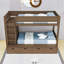 Lit superposé simple en bois avec garde-robe intégré et tiroirs de rangement-129595888