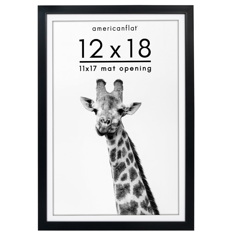 Americanflat Gallery-Style Deep Moulding Picture Frame with Mat to Secure Artwork, Prints, and Photos, 13.07" W x 19.09" H