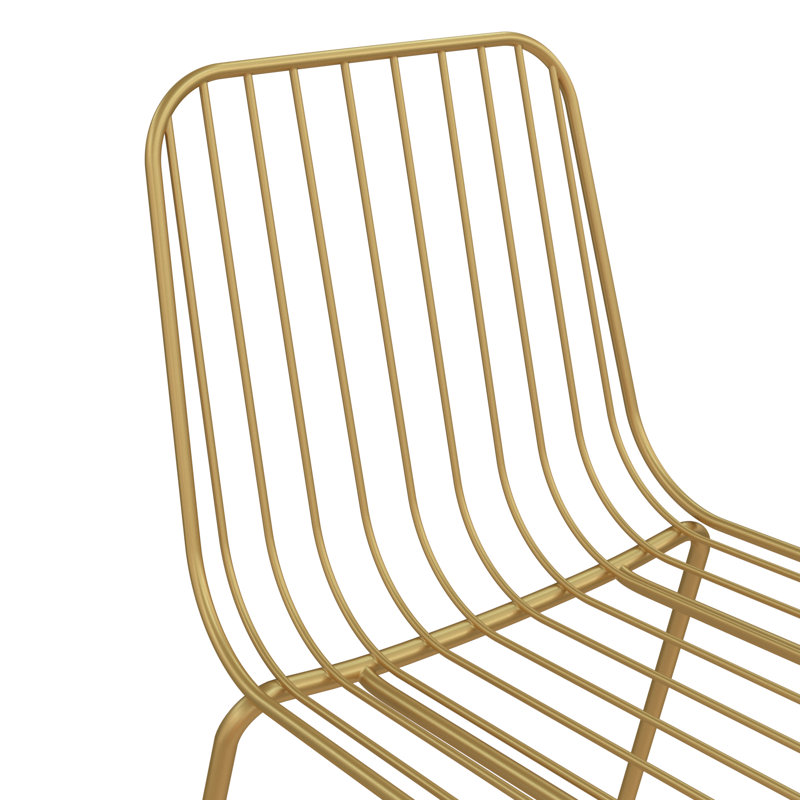 44cm H Slat Back Side Chair in Black, Gold