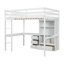 Lit double en bois massif Loft avec bureau, tablettes et tiroirs de rangement, échelle intégrée-1696279708