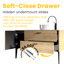 Meuble-lavabo moderne en chêne avec évier en MDF, autoportant pour salle de bain familiale