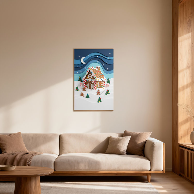 Scène de Noël de Noël en pain d'épice, H 30 po x l 20 po
