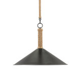 Ocracoke 1 - Light Single Cone Pendant with Rope Accents