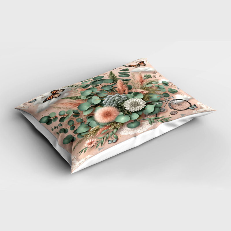 Taie décorative florale en microfibre, Très grand