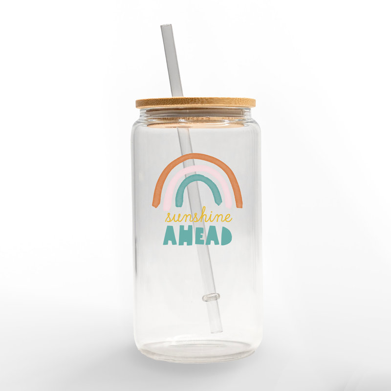 Sunshine Ahead Glass Can Cup