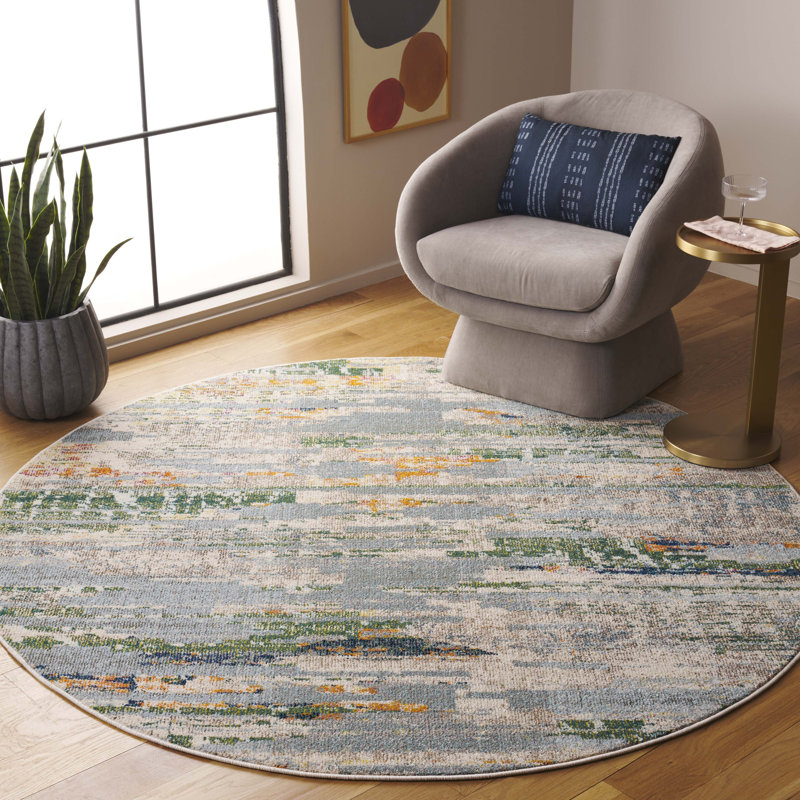 Madison Performance Abstract Rug, Round 6'7"