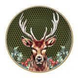 Antler Trellis Green Handmade Bone China Salad/Dessert Plate