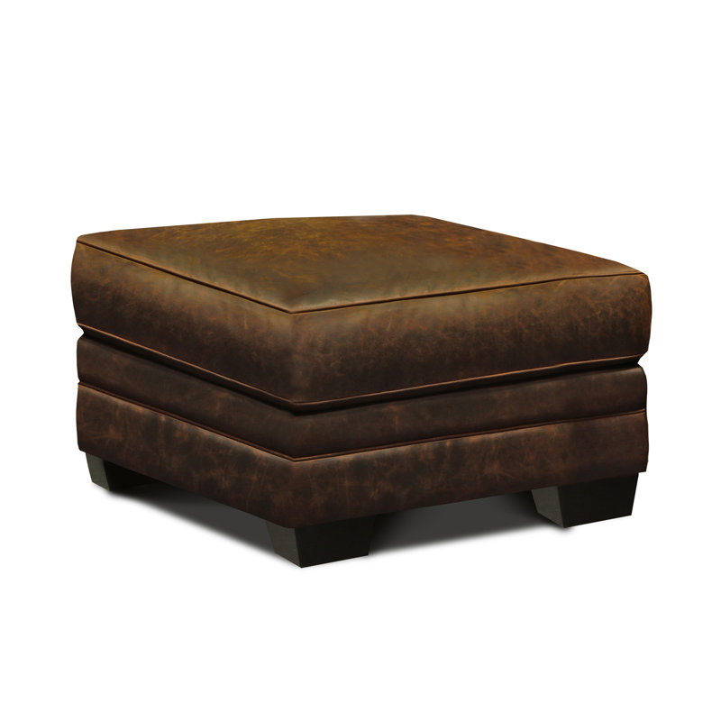 Repose-pieds rectangulaire standard en cuir véritable 30 po Cordova