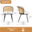 19.3" H PU Leather Fabric Upholstered Modern Dining Chairs With Cane Back and Black Metal Frame-951666008-965343954