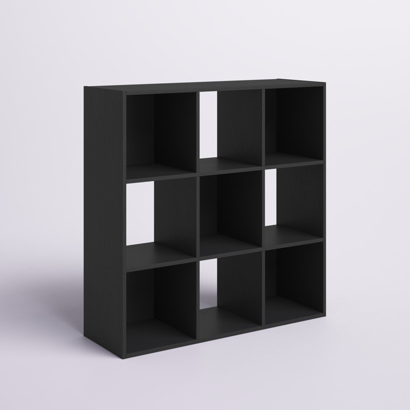 Bridgnorth Bookcase, (9 Shelves) 35.43" H x 35.35" W x 11.81" D, Black