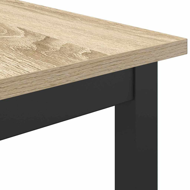 Metal Base Dining Table, Sonoma Oak, 90.5cm H x 100cm W x 50cm D