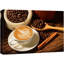 une tasse de café au lait et de grains de café, décoration murale moderne-98161458
