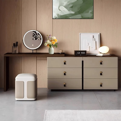 Makeup Vanity with Light mirror,6 drawers,Power Outlet