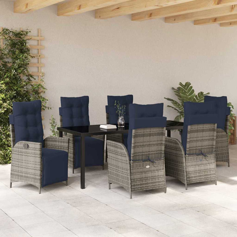 Patio Dining Set with, 6, 73cm H x 200cm W x 80cm D