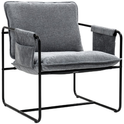 Minimal Padded Accent Chair, With Pockets -