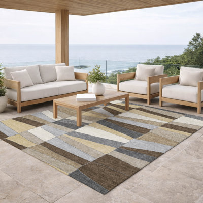Machine Washable Indoor/Outdoor Chantille ACN2836 Geometric Rug