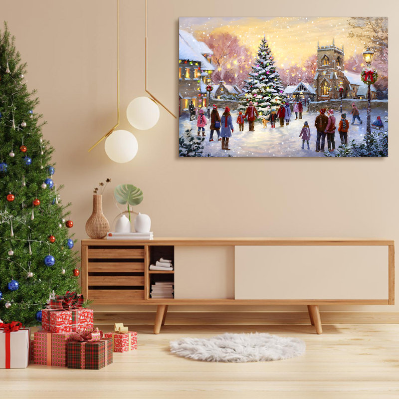 Toile encadrée, décoration de Noël, peinture de Noël, cadeau de Noël, bureau, salle à manger, salon, salle de bain, décoration de chambre à coucher