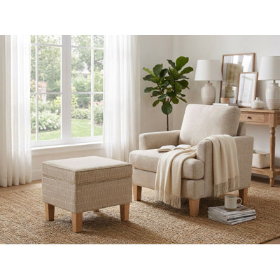Repose-pieds carré avec rangement 17,5 "Asha