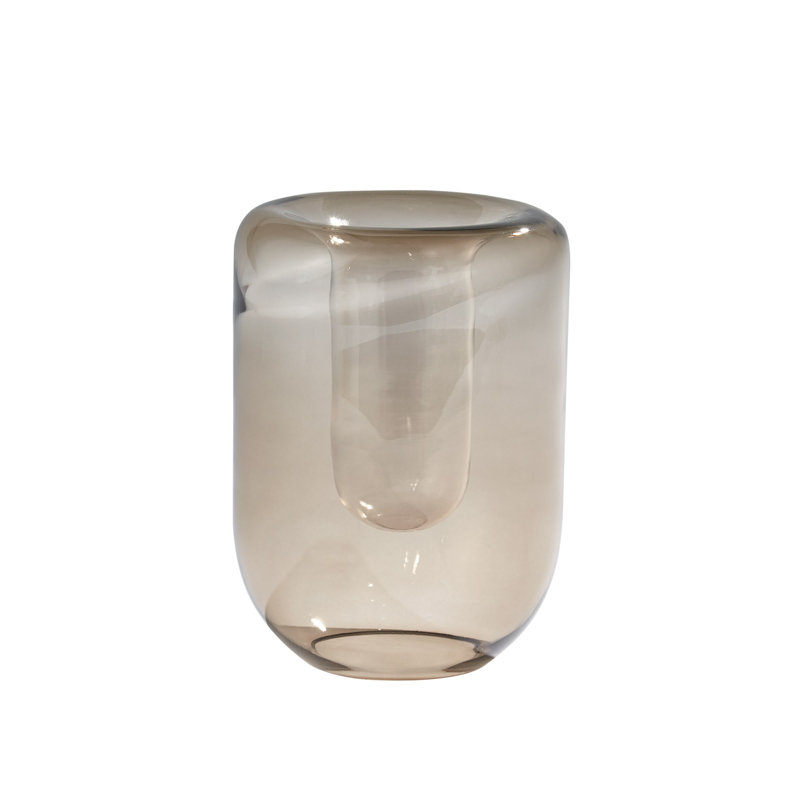 Double Take Vase-Light Topaz-Short, 8" H x 5.75" W x 5.75" D