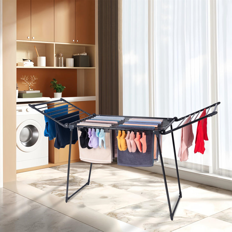 Metal Foldable Freestanding Drying Rack, Black