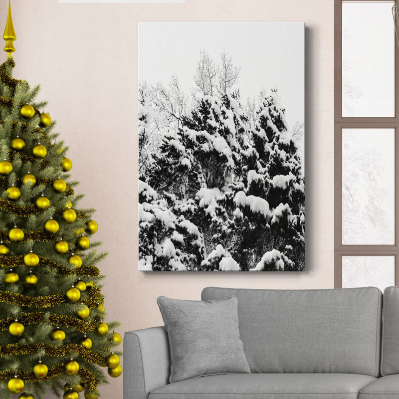 Toile tendue avec châssis de qualité supérieure Wintery Dreams II - prête à être accrochée, H 48 po x l 32 po x P 1 po