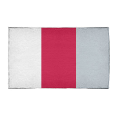 Tapis rouge rayé/argenté