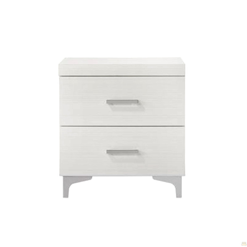 2 Drawers Nightstand With Metal Legs