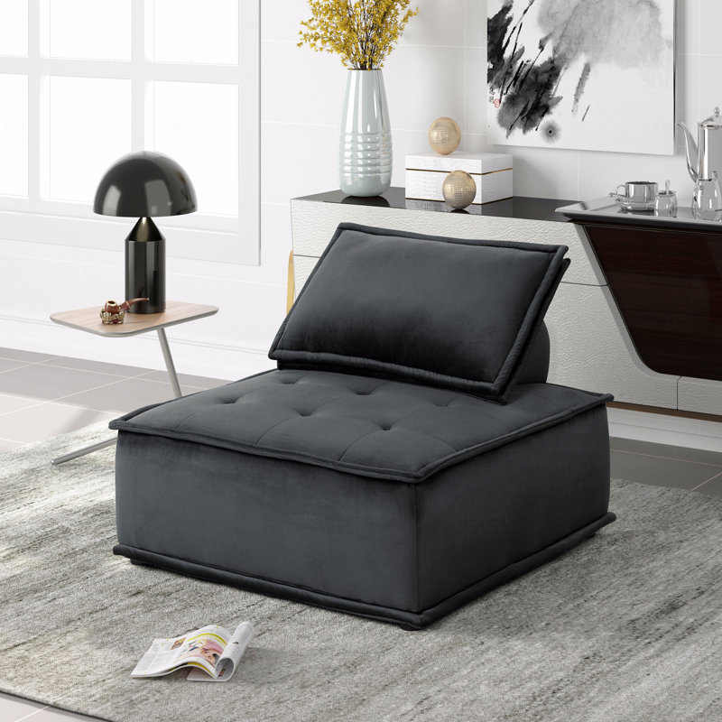 Fauteuil d'appoint 40 po en velours noir