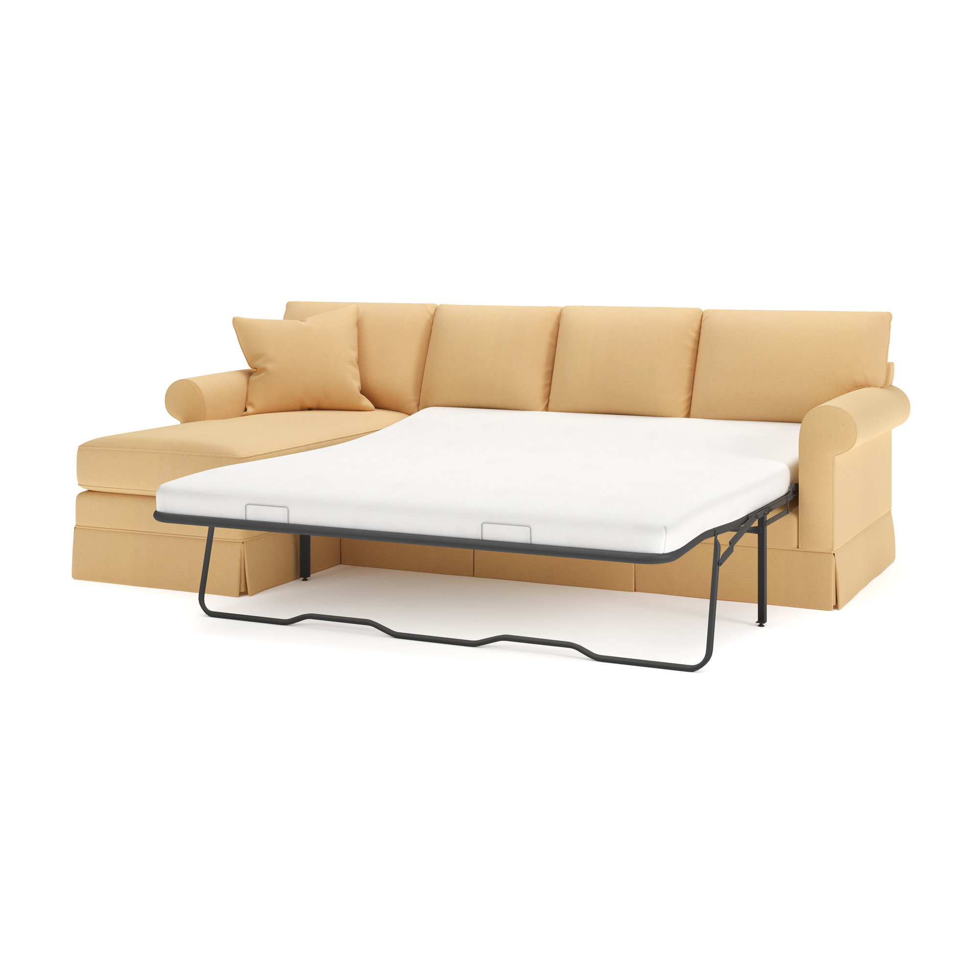 Friedman 2 - Piece Upholstered Sleeper Sectional, Bayou Sunshine Canvas, Left Hand Facing
