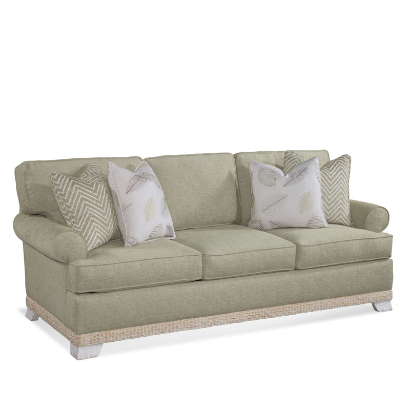 Fairwind 83" Sofa Bed with Reversible Cushions, Gel Memory Foam Mattress, Blue Geometric Jacquard