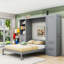 Grand lit escamotable peu encombrant avec tiroirs et tablettes de rangement intégrés-1093630965